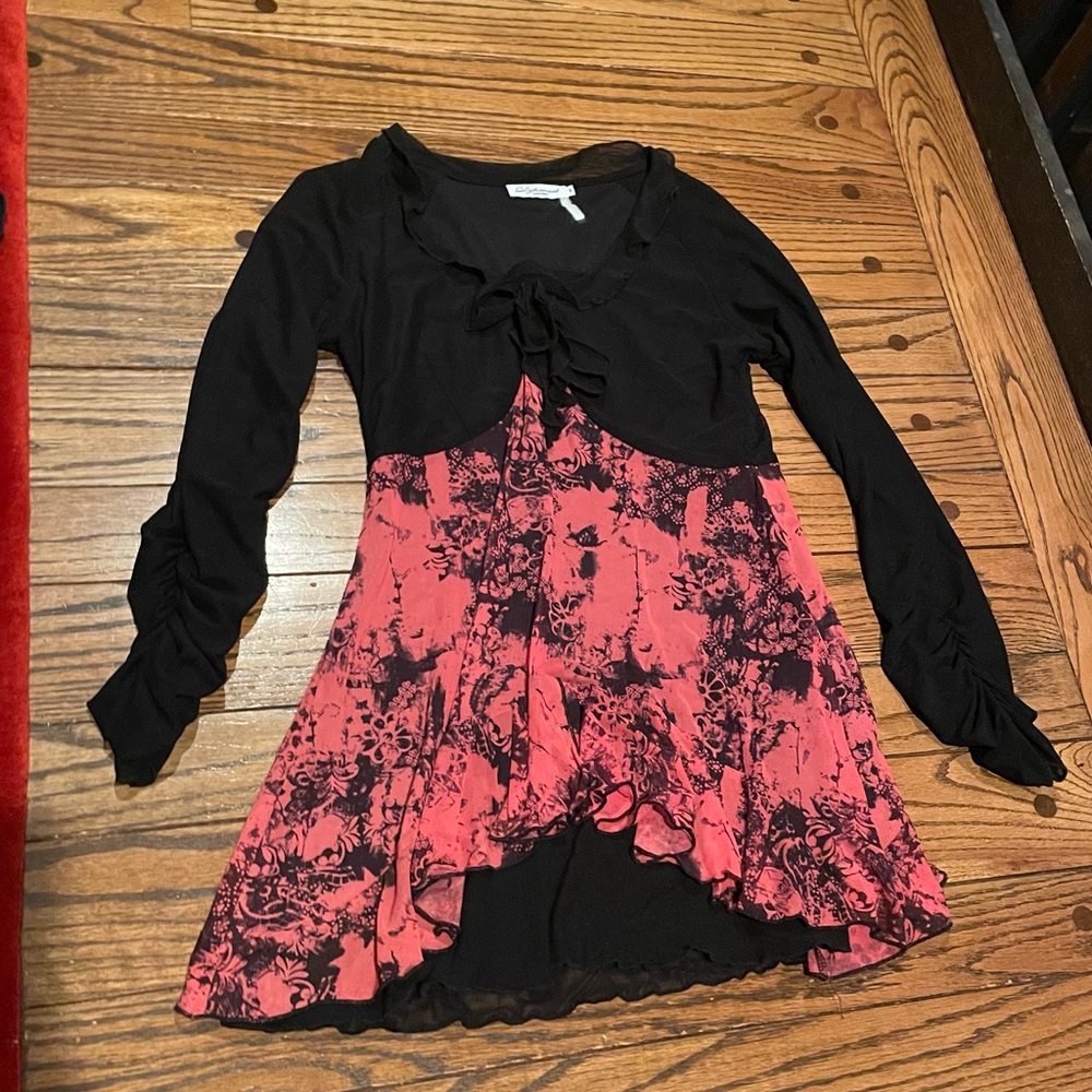 Stylish Pink and Black long shirt/short dress